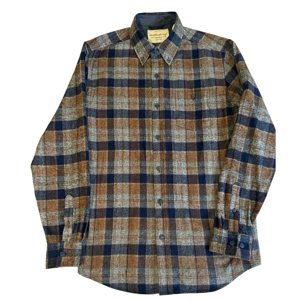 Weatherproof Vintage Plaid Flannel Shirt Soft Mens
